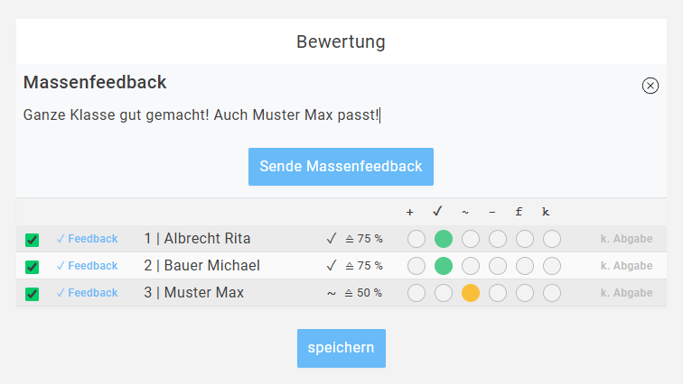 Mehrere Schüler:innen auswählen